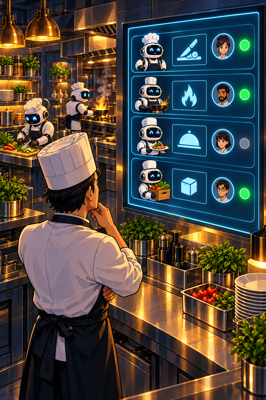 Individual restaurant analogy illustration for Agent registry