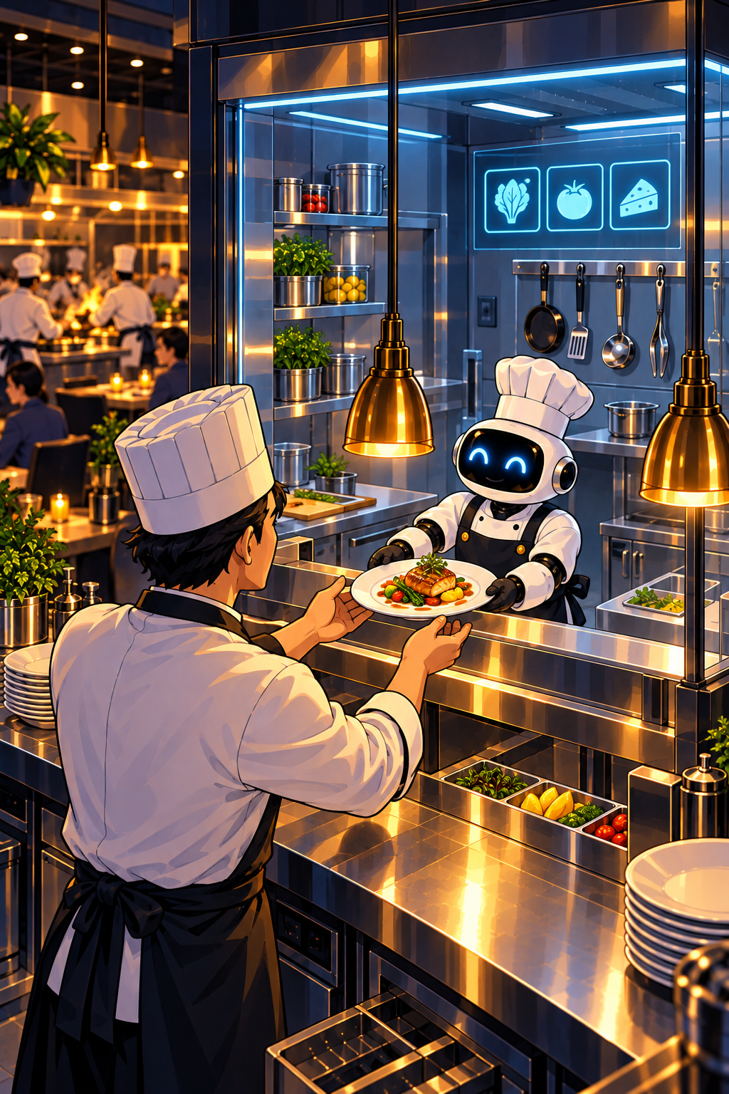 Individual restaurant analogy illustration for Agent sandbox