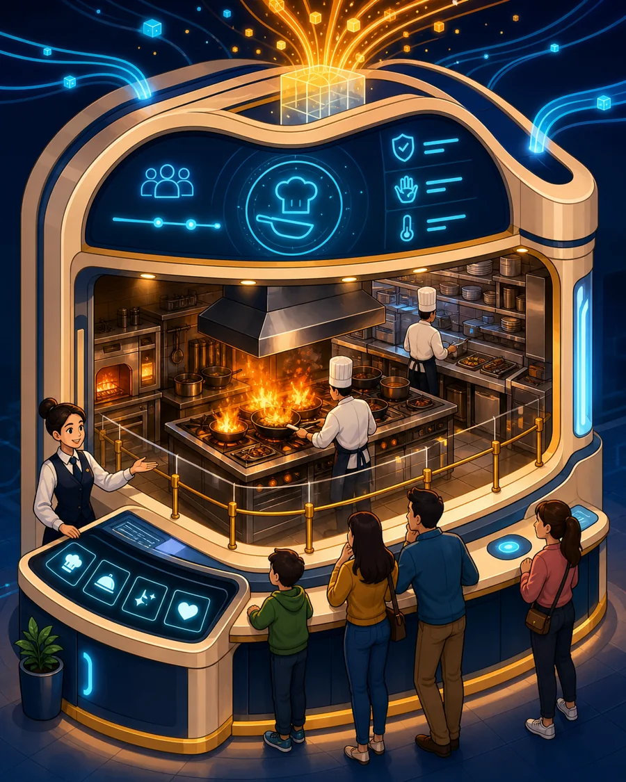 Individual restaurant analogy illustration for AI wrapper