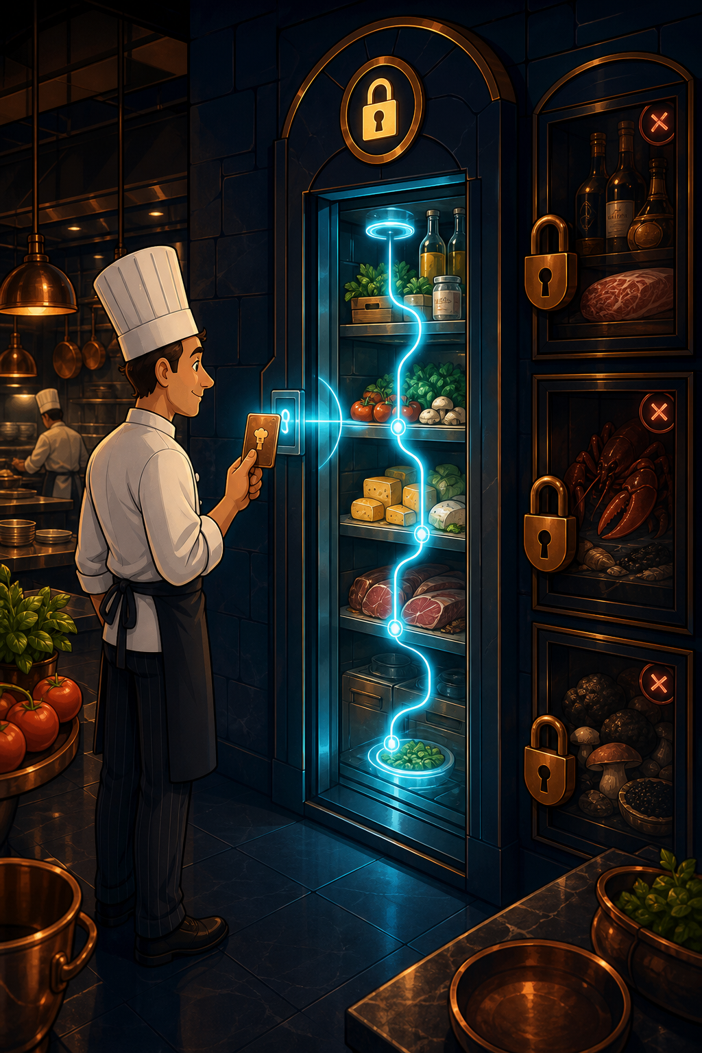 Individual restaurant analogy illustration for API keys