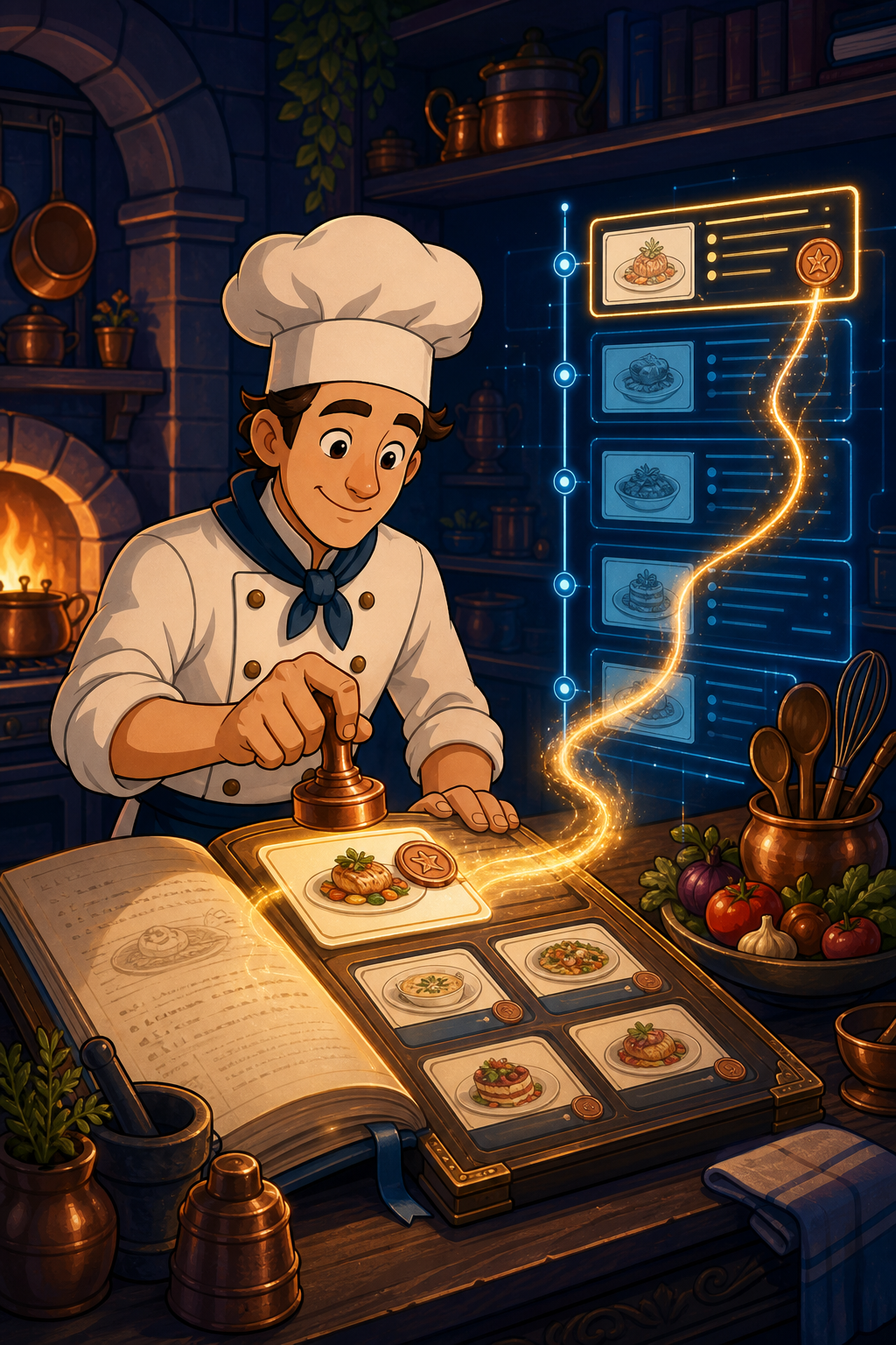 Individual restaurant analogy illustration for Commit