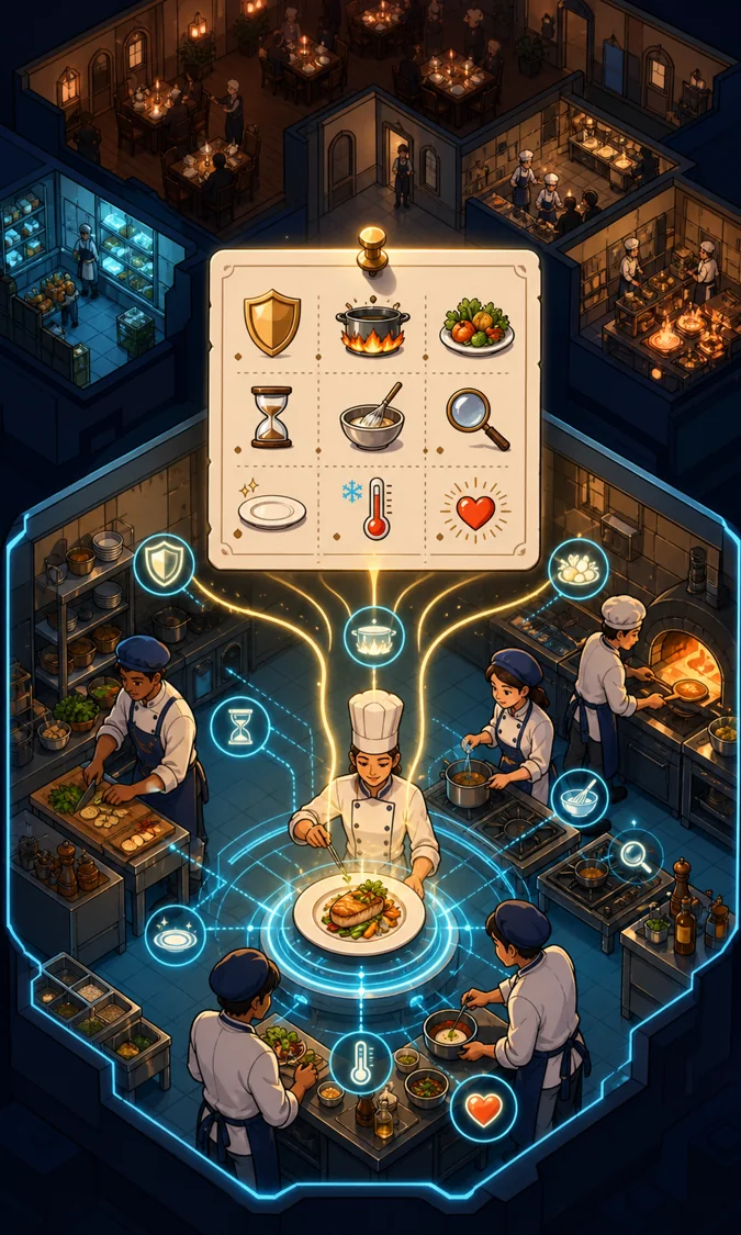 Individual restaurant analogy illustration for Custom instructions