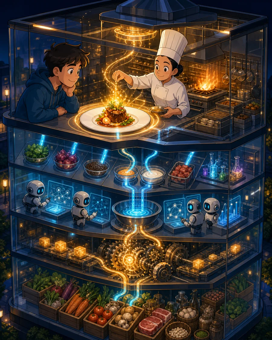 Individual restaurant analogy illustration for Explainability