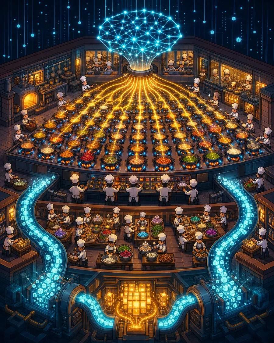 Individual restaurant analogy illustration for GPU (Graphics Processing Unit)