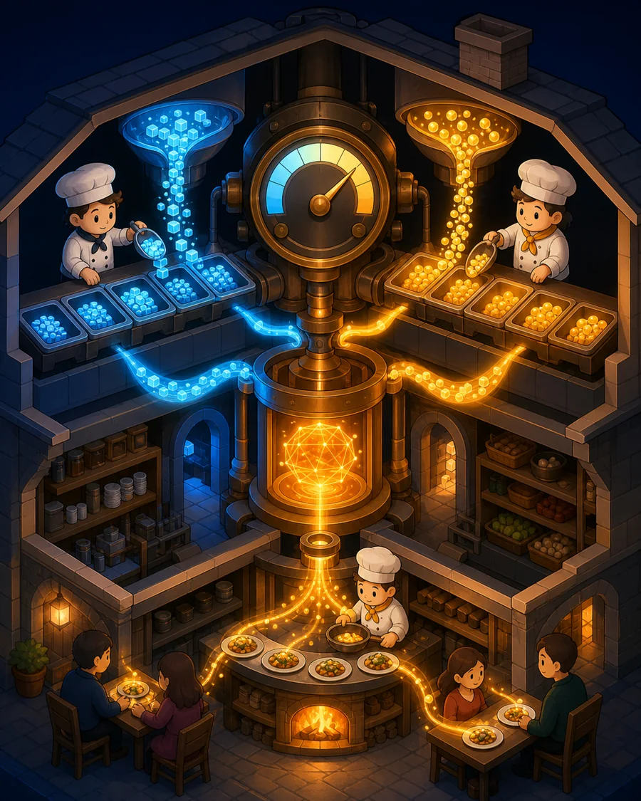 Individual restaurant analogy illustration for Tokens (in OpenAI)