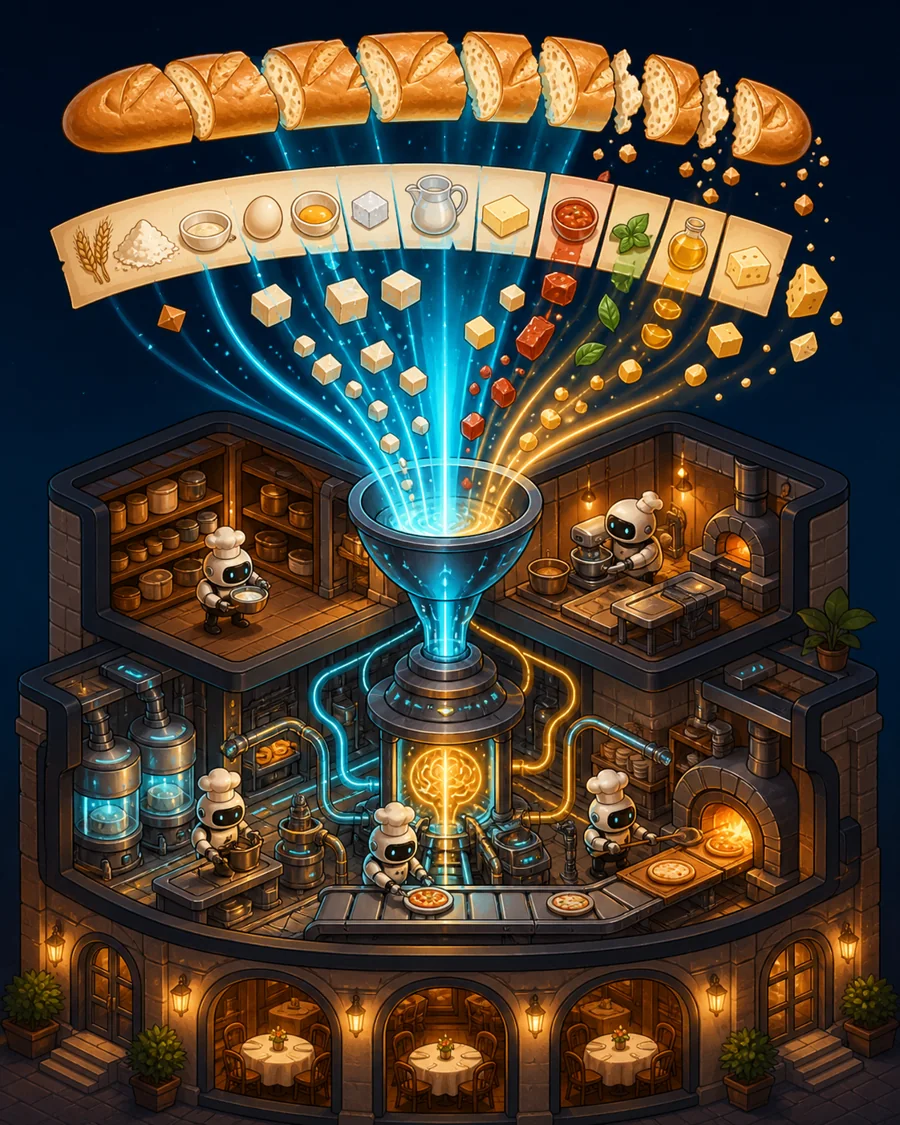 Individual restaurant analogy illustration for Token