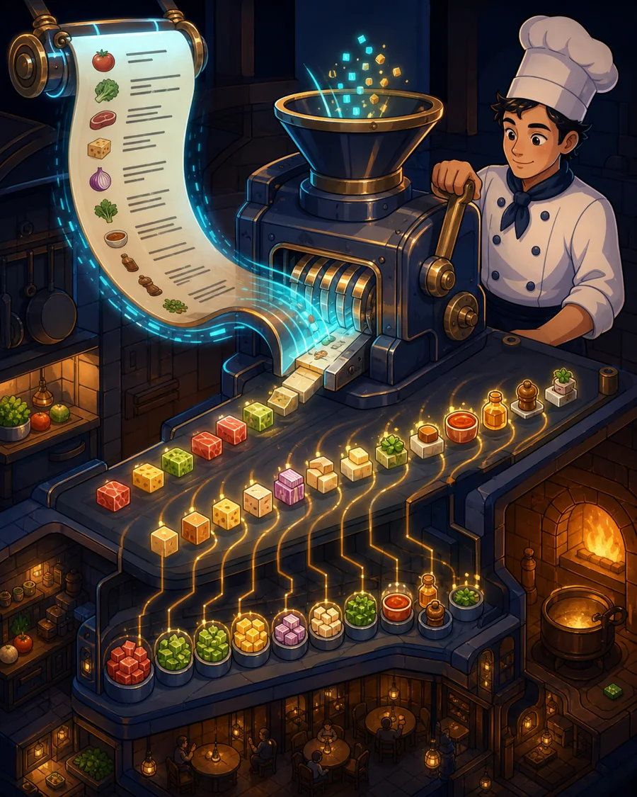 Individual restaurant analogy illustration for Tokenization