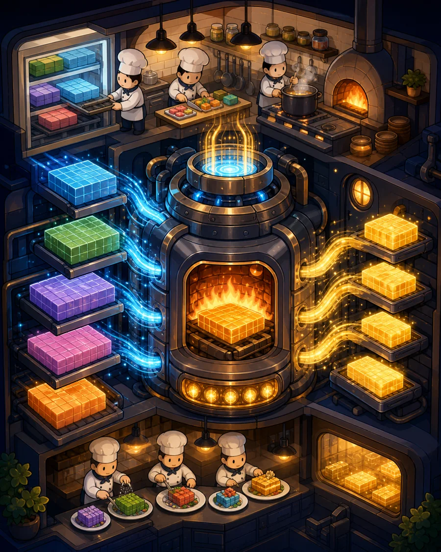 Individual restaurant analogy illustration for TPU (Tensor Processing Unit)