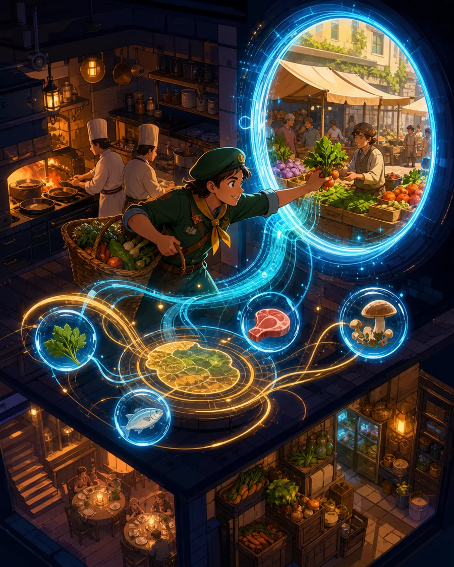 Individual restaurant analogy illustration for Web search