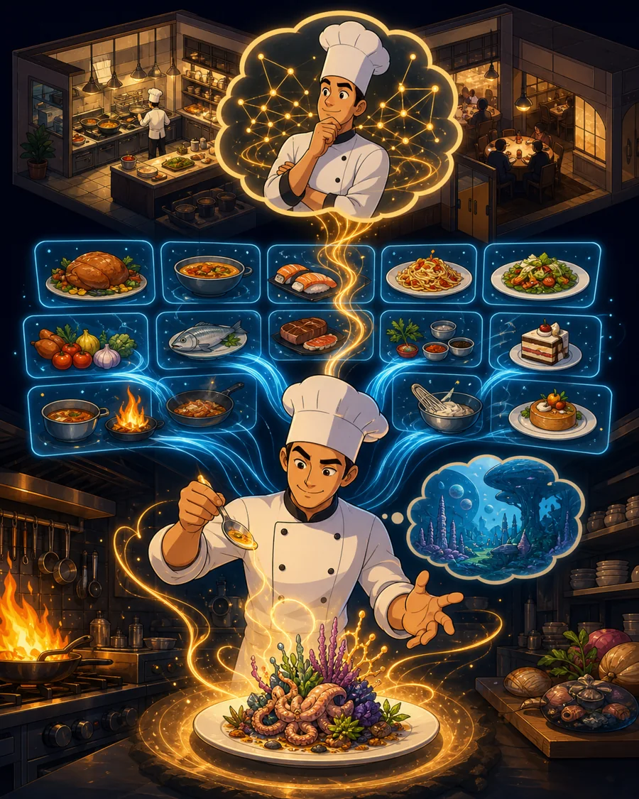 Individual restaurant analogy illustration for Zero-shot learning